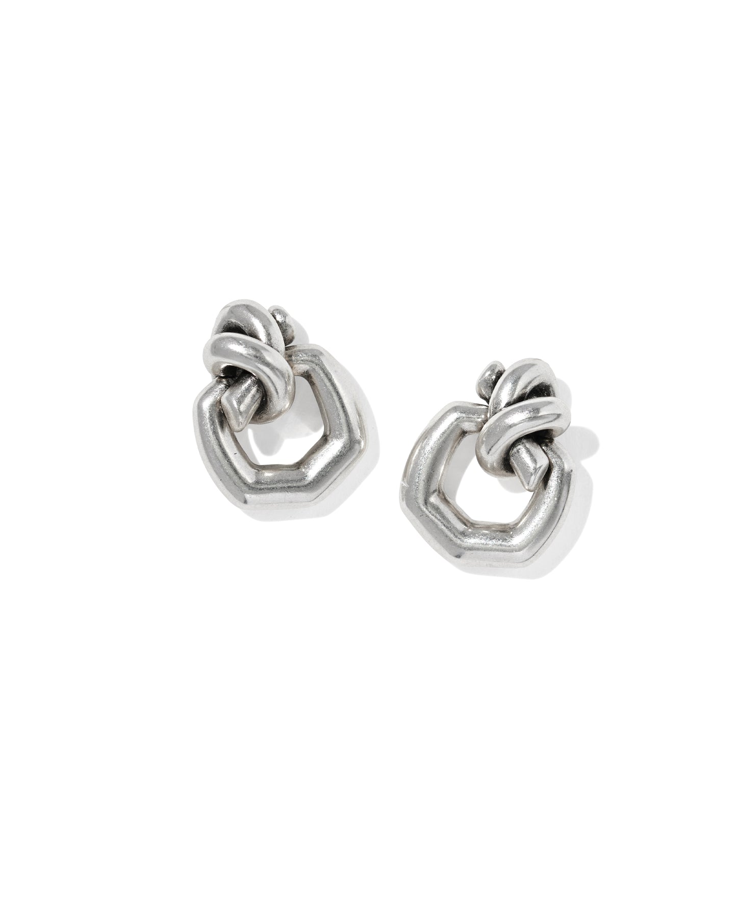 Parker Knot Vintage Silver Open Frame Earrings