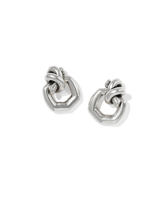 Parker Knot Vintage Silver Open Frame Earrings