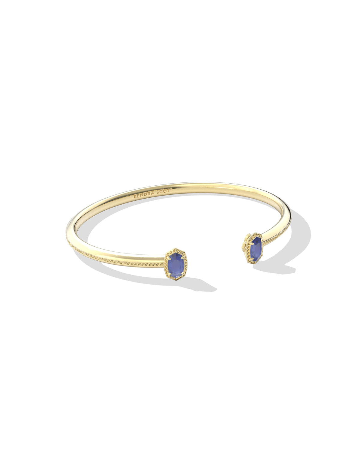 Mini Elton Luxe Gold Cuff Bracelet in Blue Crystal