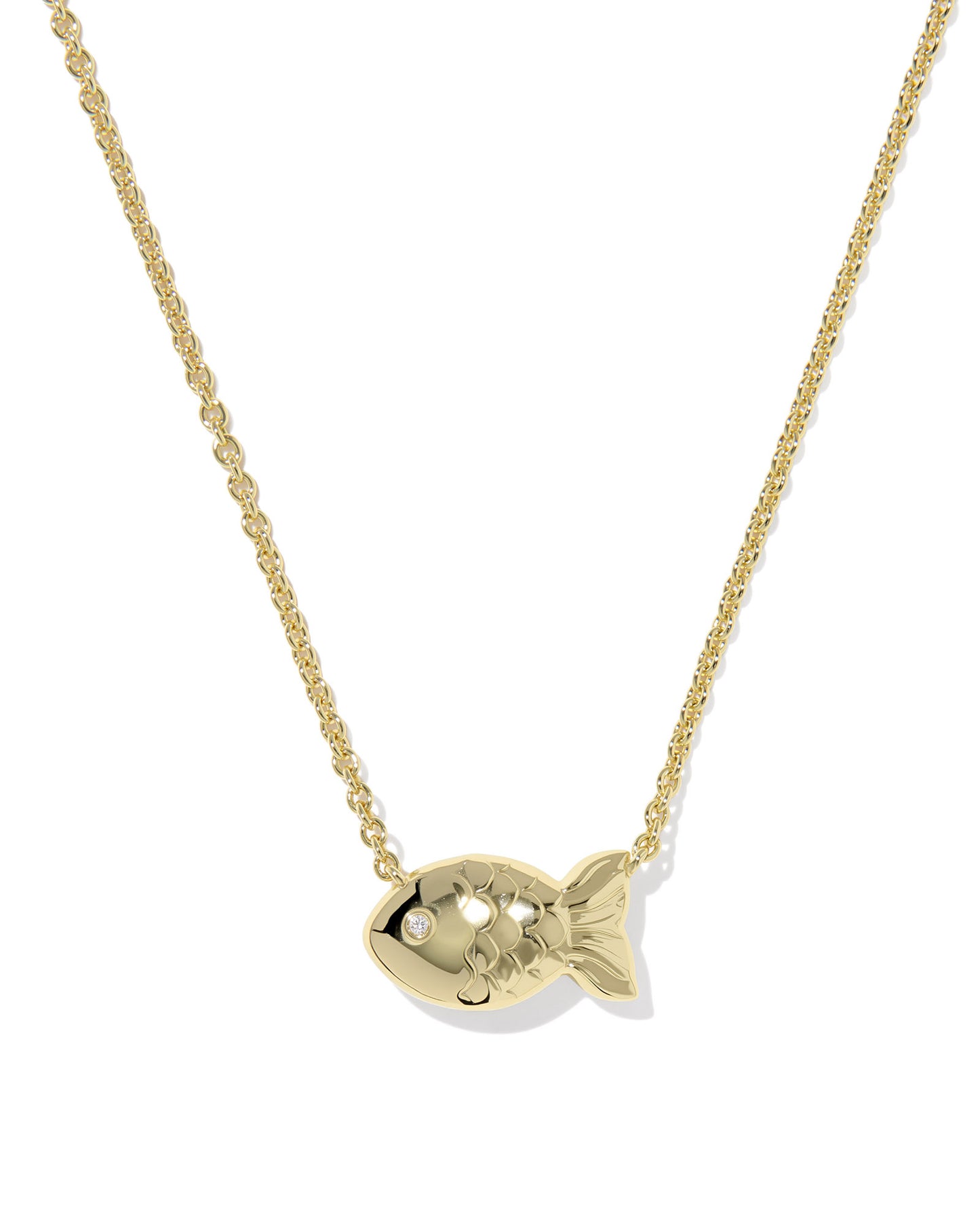 Parker Fish Gold Short Pendant Necklace in Abalone Shell