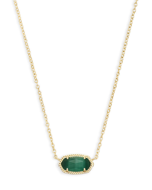 Elisa Pendant Necklace in Emerald Cats Eye