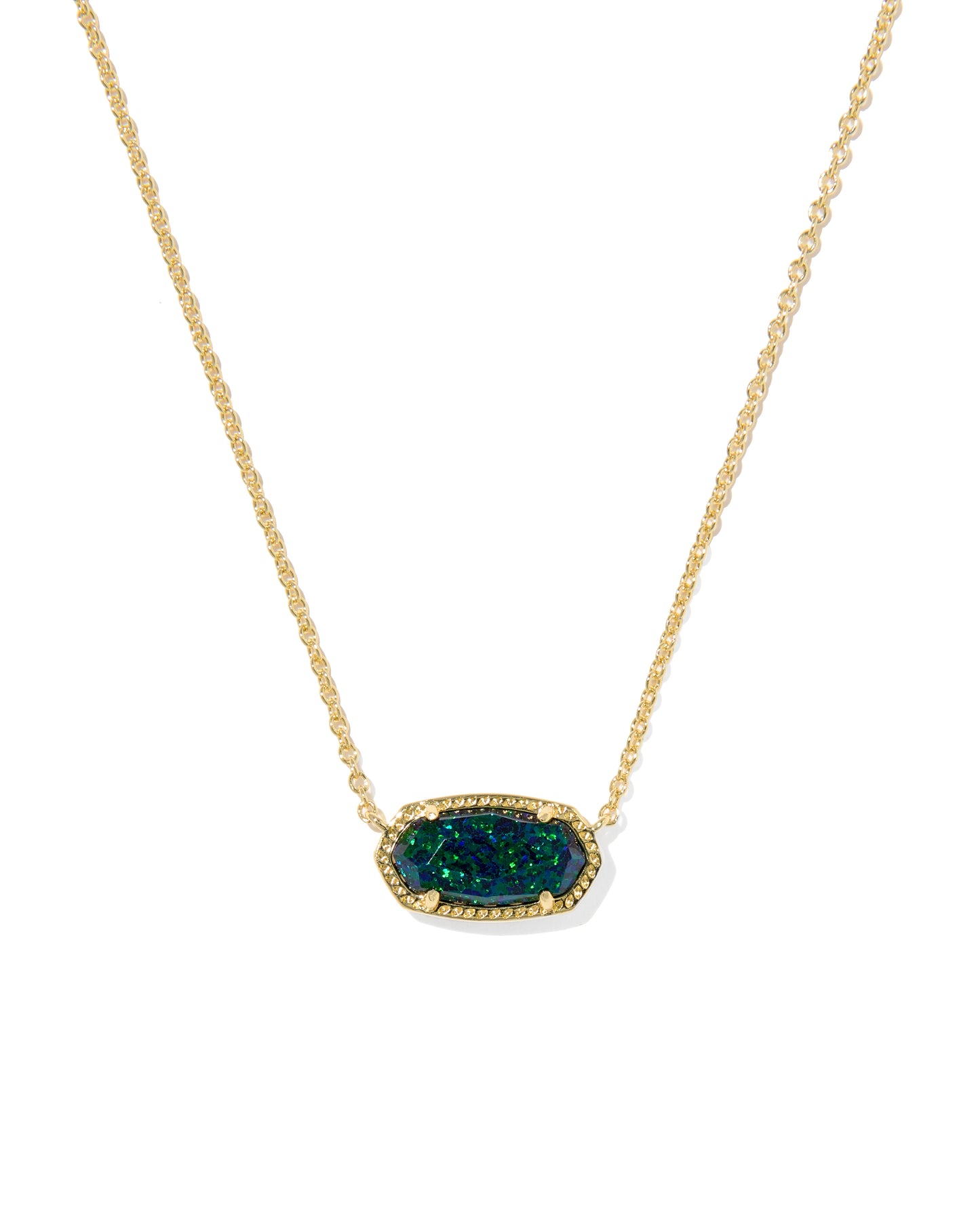 Elisa Gold Pendant Necklace in Night Kyocera Opal