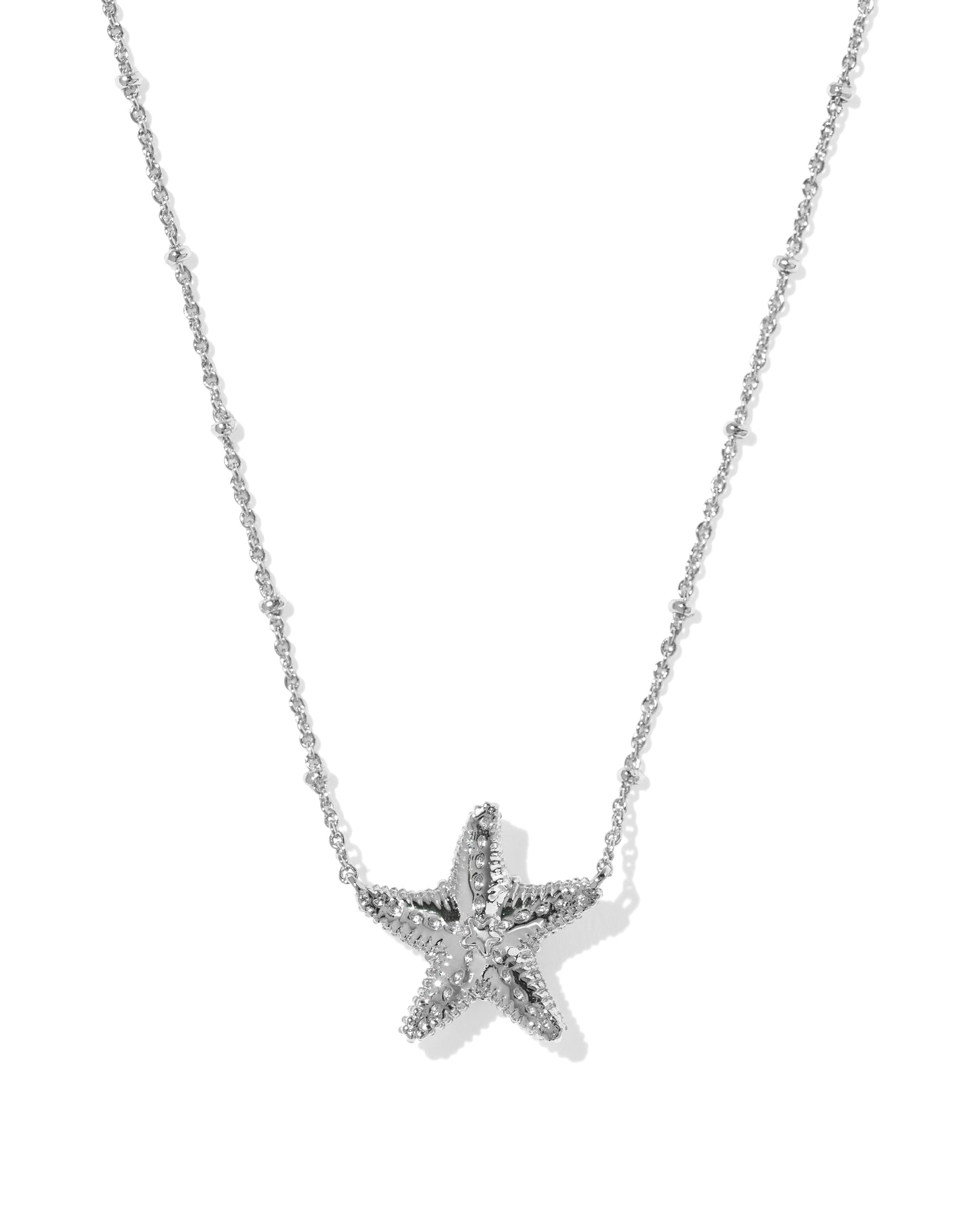 Parker Starfish Silver Short Pendant Necklace in Natural Mother of Pearl