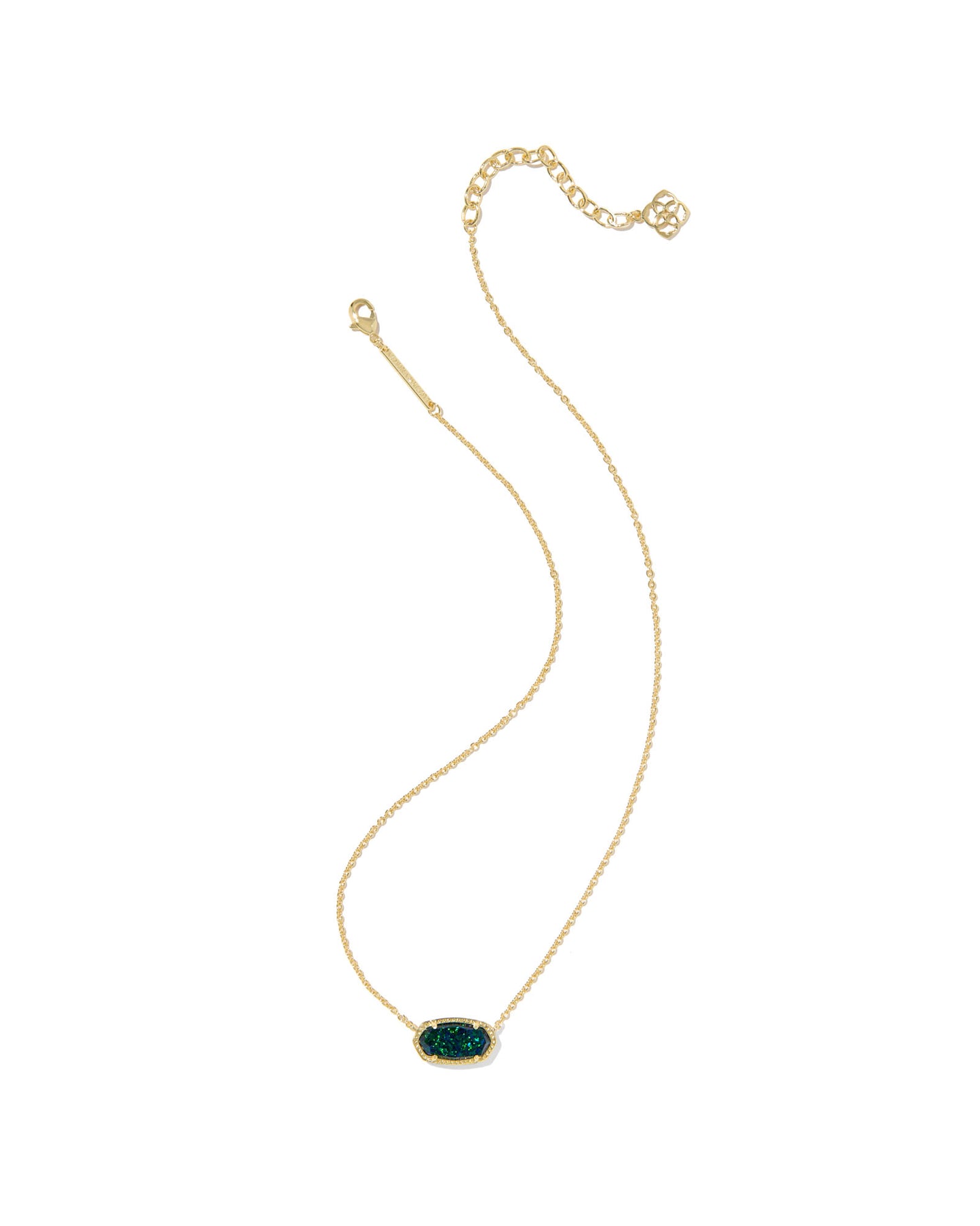 Elisa Gold Pendant Necklace in Night Kyocera Opal