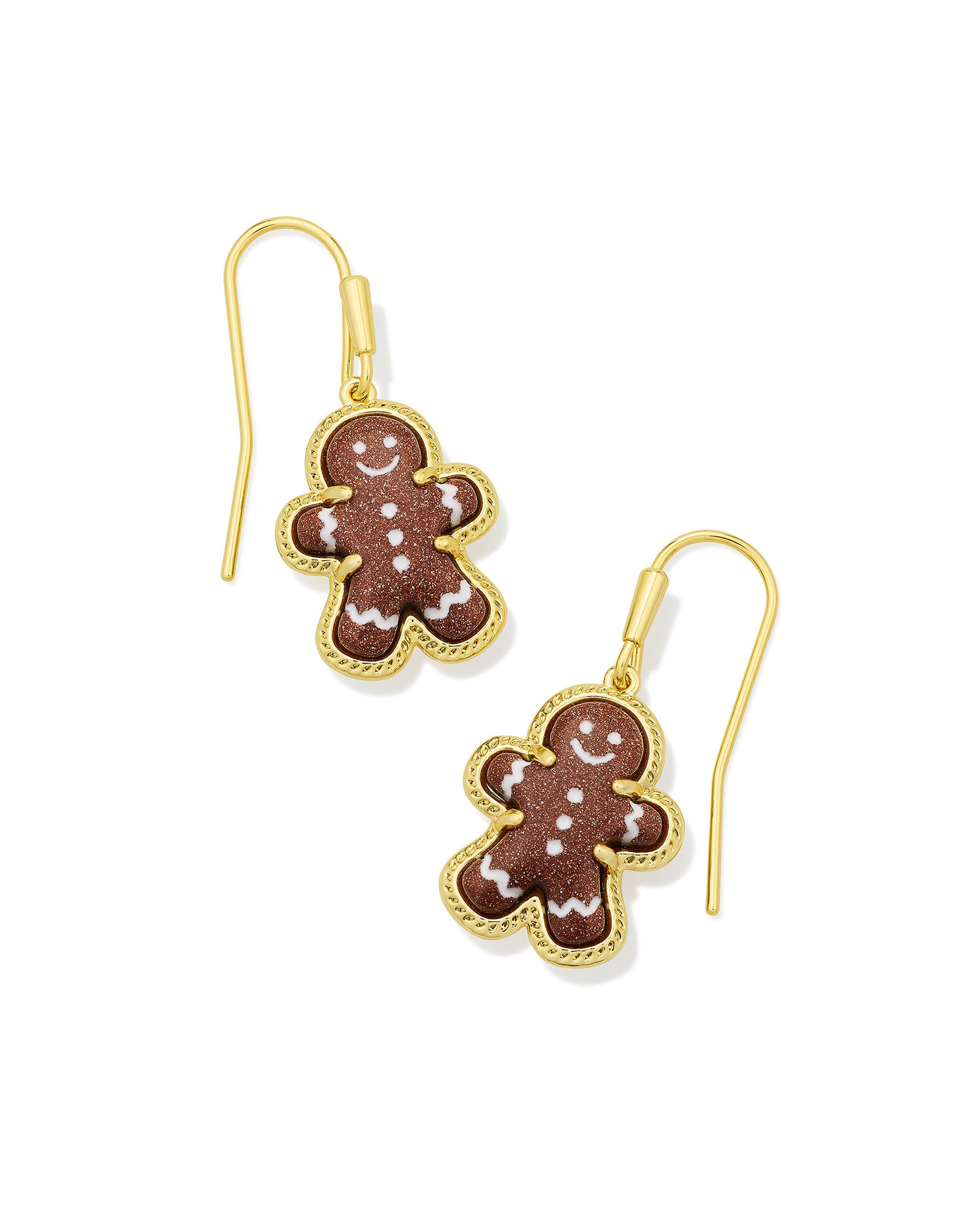 Gingerbread Gold Drop Earrings in Brown Goldstone