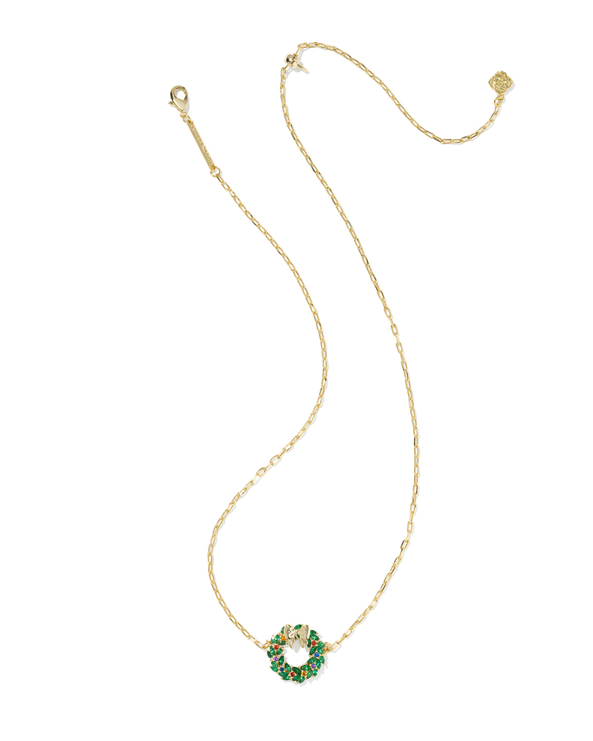 Wreath Gold Short Pendant Necklace in Multi Mix