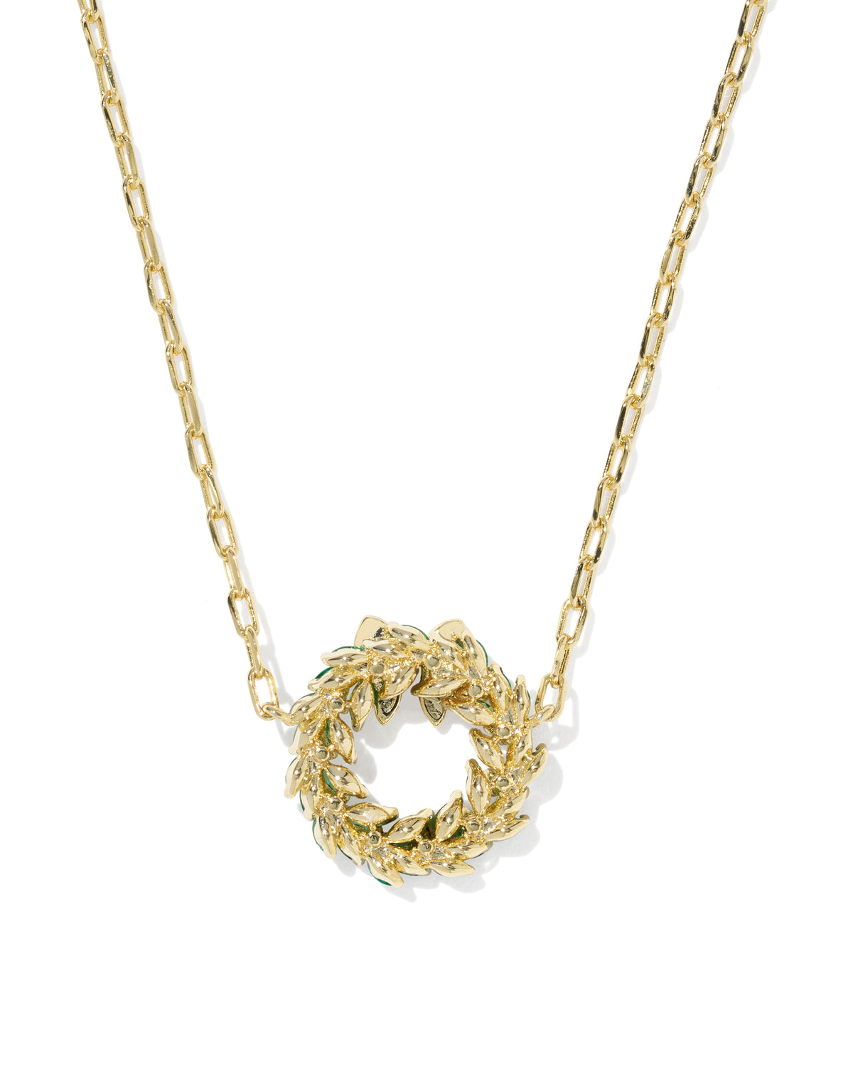 Wreath Gold Short Pendant Necklace in Multi Mix