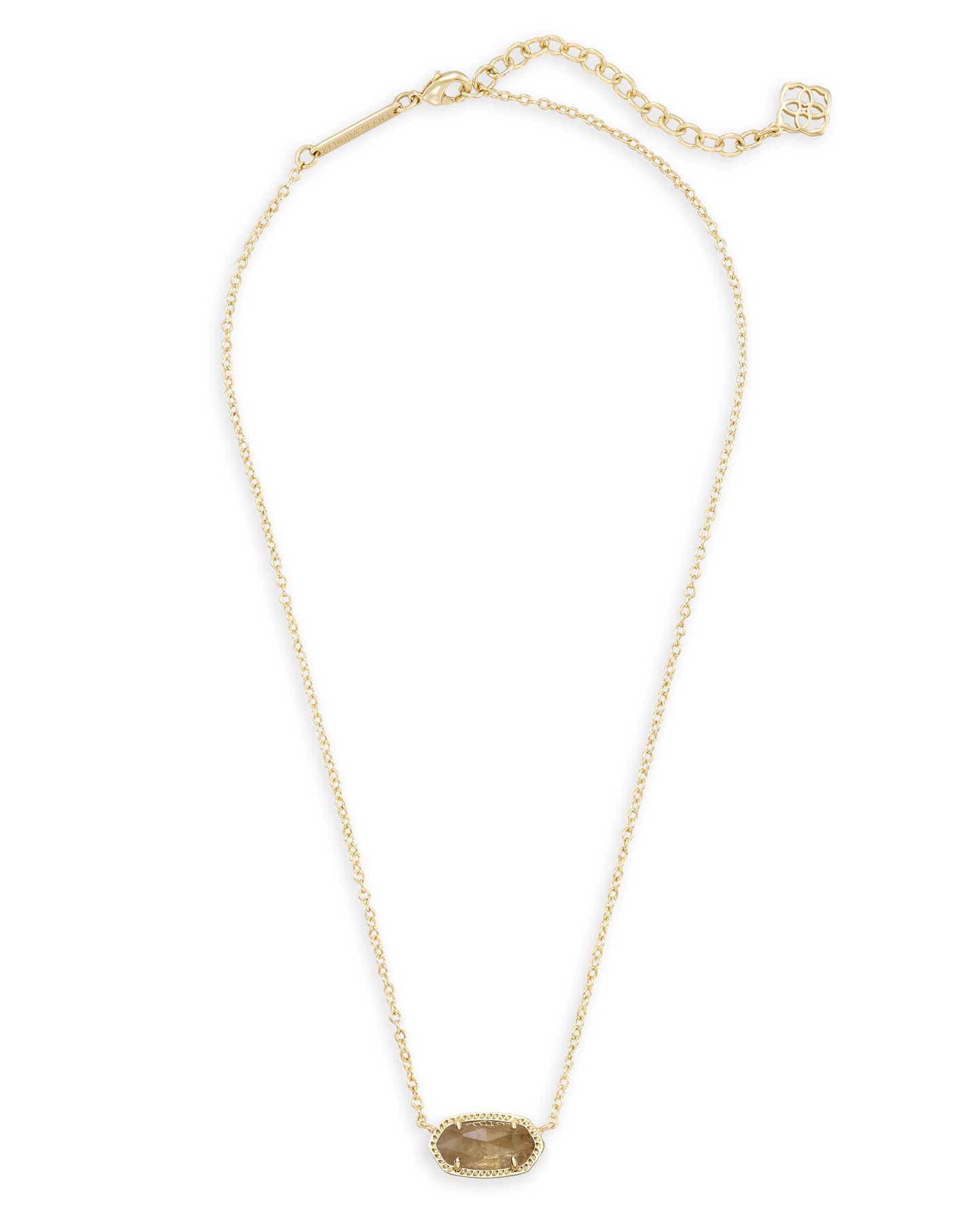 Elisa Gold Pendant Necklace in Orange Citrine Quartz