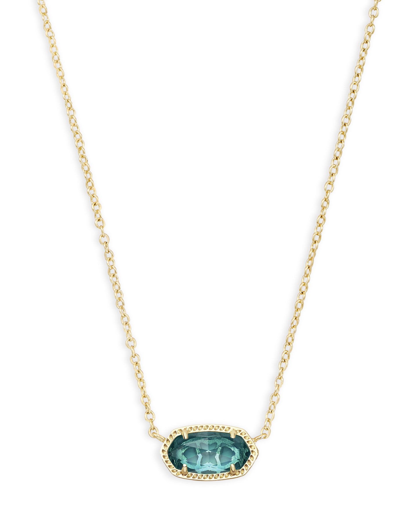 Elisa Gold Pendant Necklace in London Blue