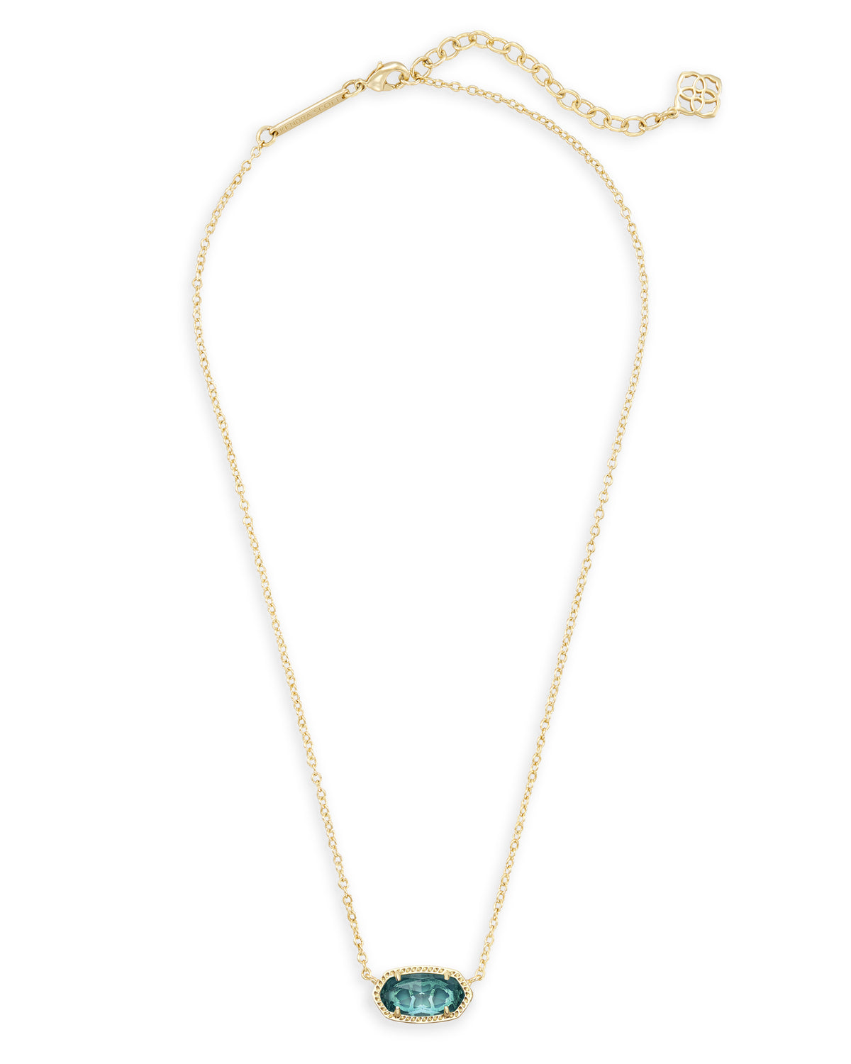 Elisa Gold Pendant Necklace in London Blue