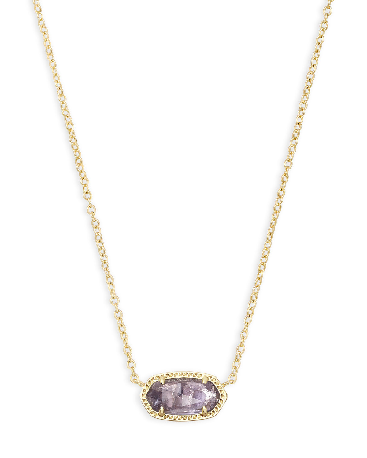 Elisa Gold Pendant Necklace in Purple Amethyst