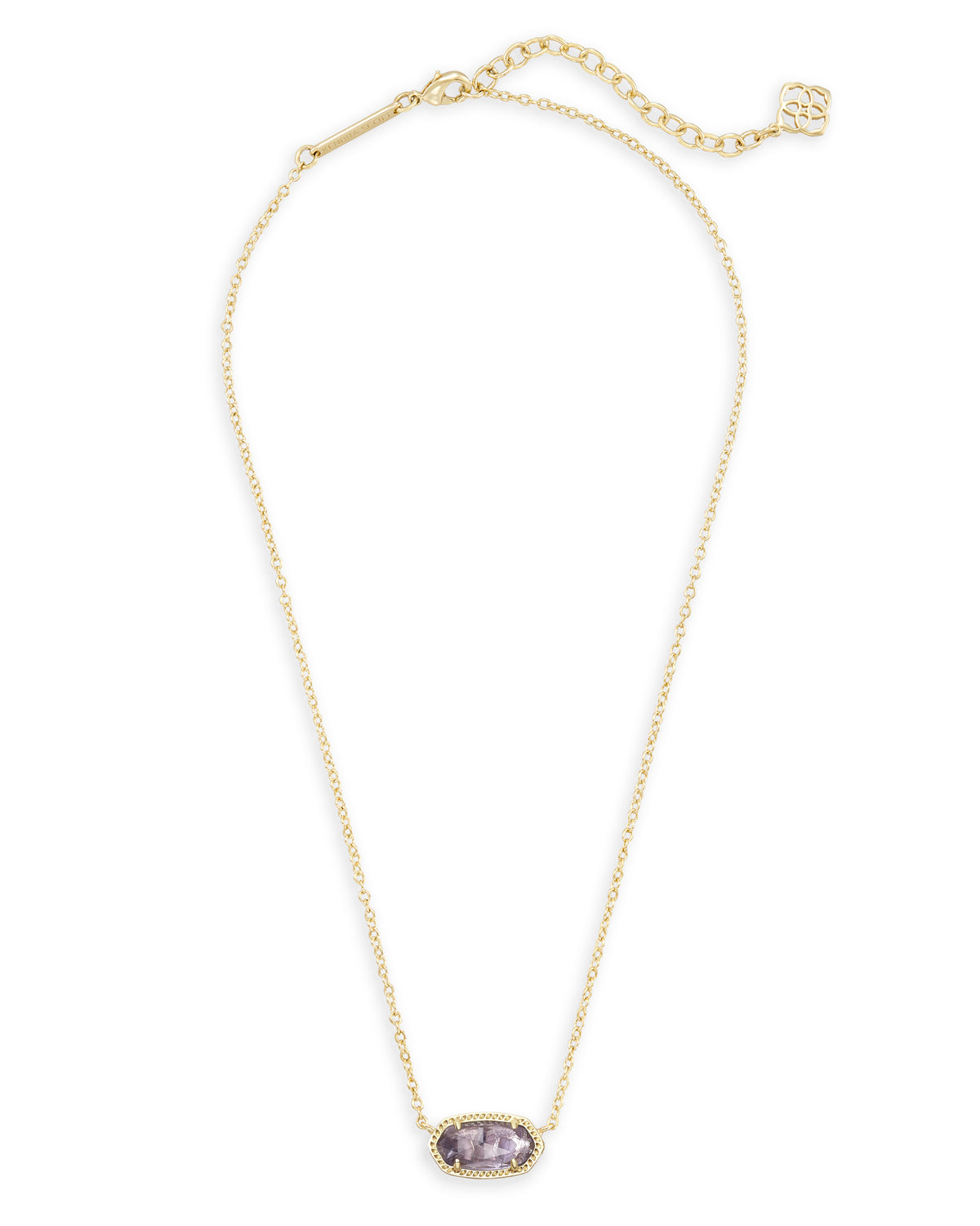 Elisa Gold Pendant Necklace in Purple Amethyst