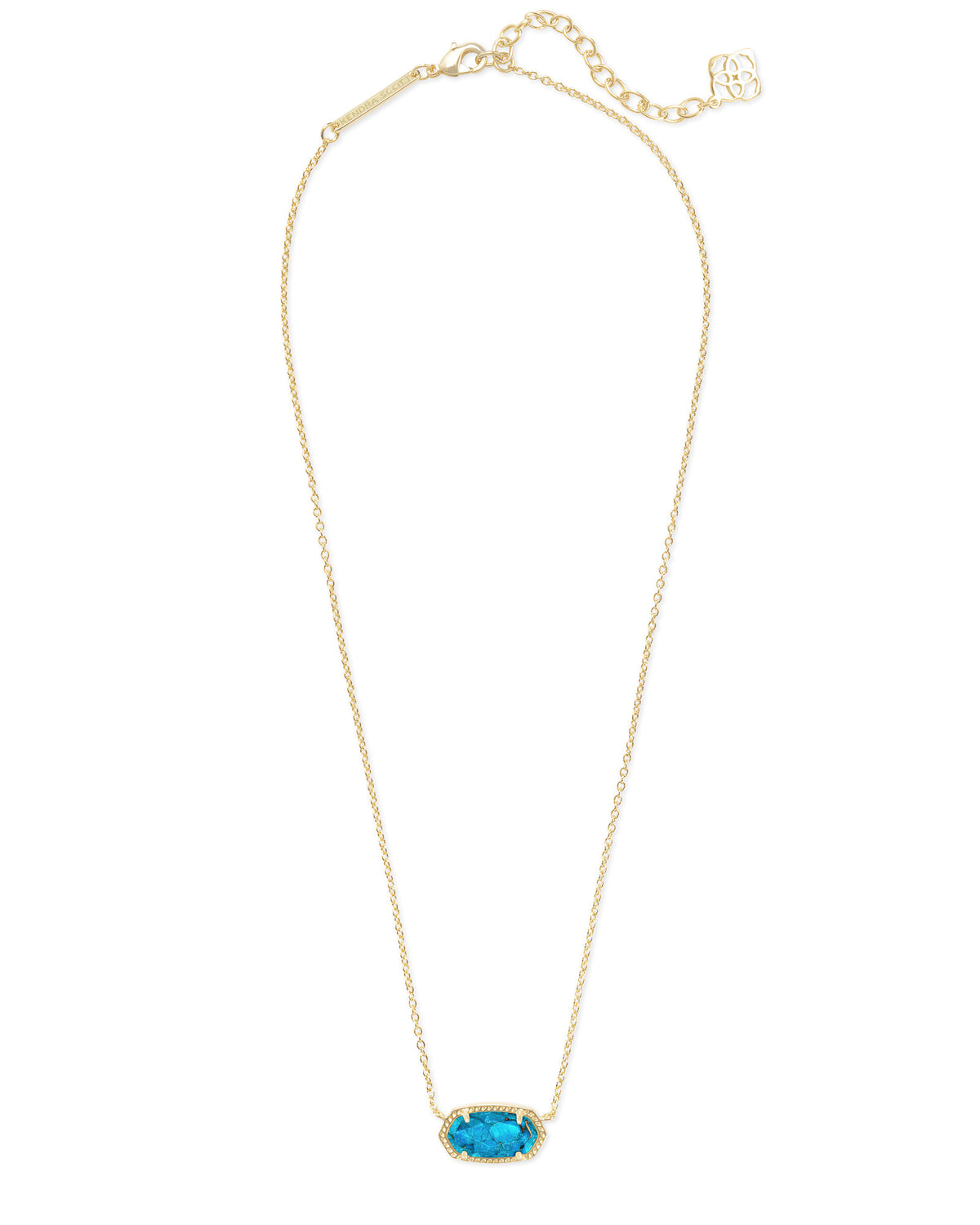 Elisa Gold Pendant Necklace in Bronze Veined Turquoise Magnesite