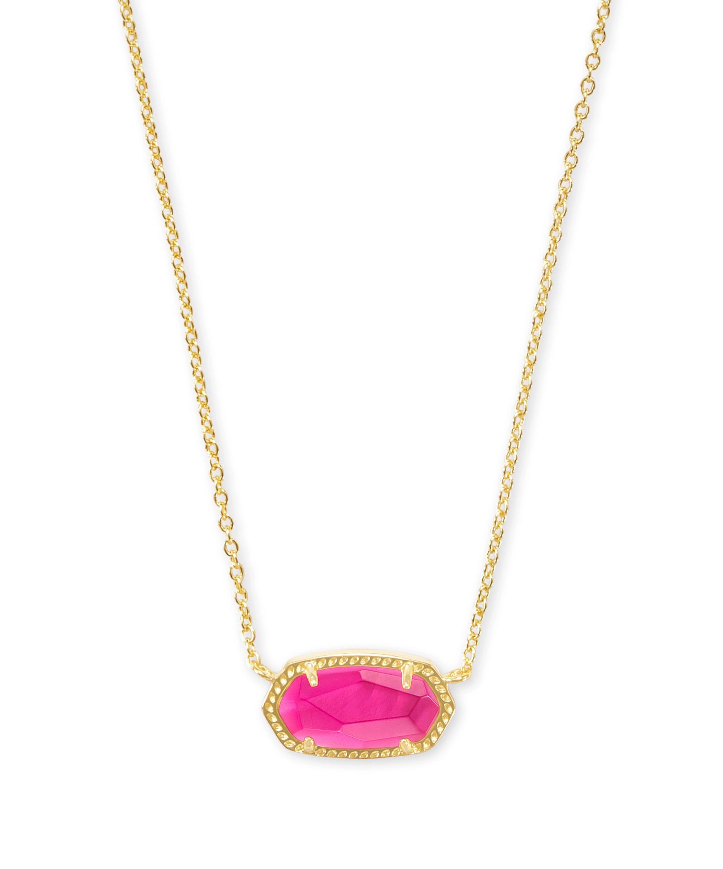Elisa Gold Short Pendant Necklace in Azalea Illusion