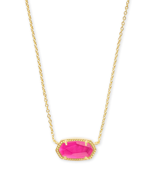 Elisa Gold Short Pendant Necklace in Azalea Illusion