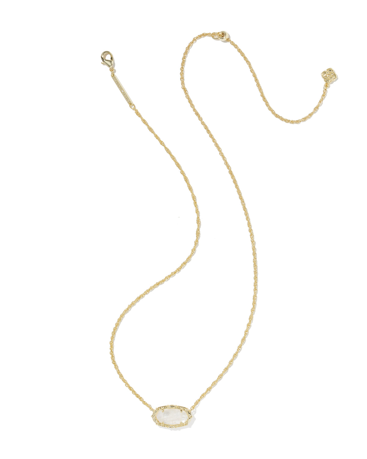 Elisa Clara Gold Short Pendant Necklace in Crystal Ivory Illusion