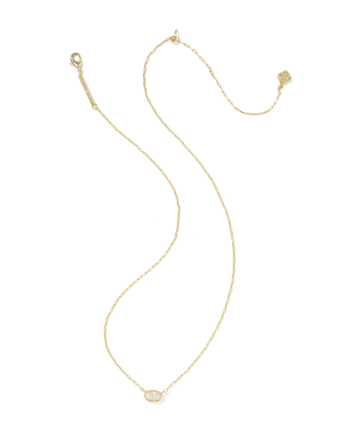 Mini Elisa Luxe Gold Short Pendant Necklace in White CZ