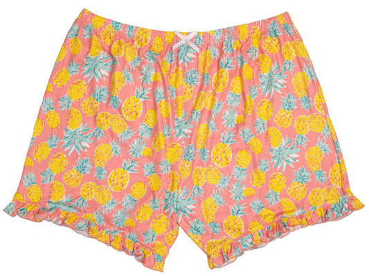 Ruffle Lounge Shorts - Pineapple