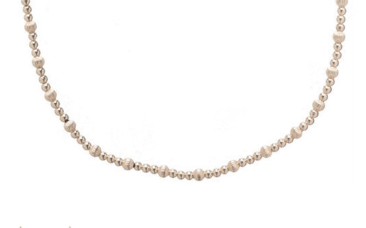 17" Choker Dignity Sincerity Pattern 4mm Bead - Gold