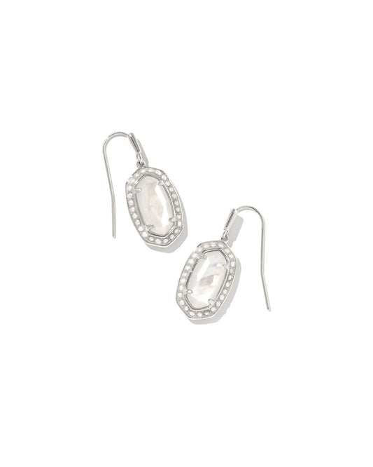 Pearl Beaded Lee Silver Earrings in Ivory Mother-Of-Pearl