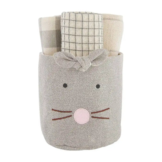 Gray Easter Bunny Towel Set