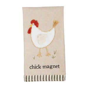 Chicken Applique Hand Towel