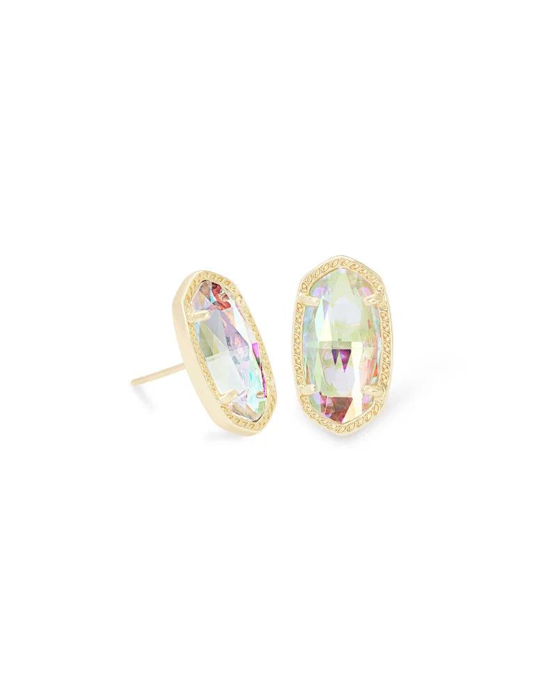 Ellie Gold Stud Earrings in Dichroic Glass