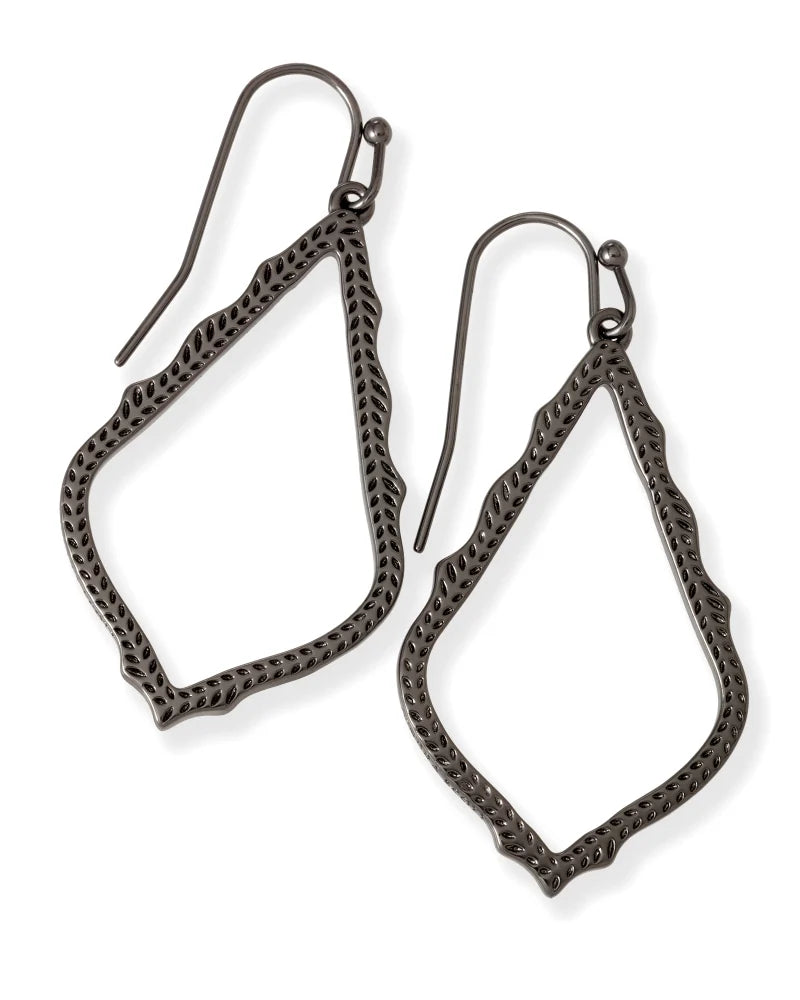 Sophia Drop Earrings in Gunmetal