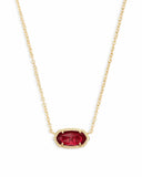 Elisa Gold Pendant Necklace in Berry