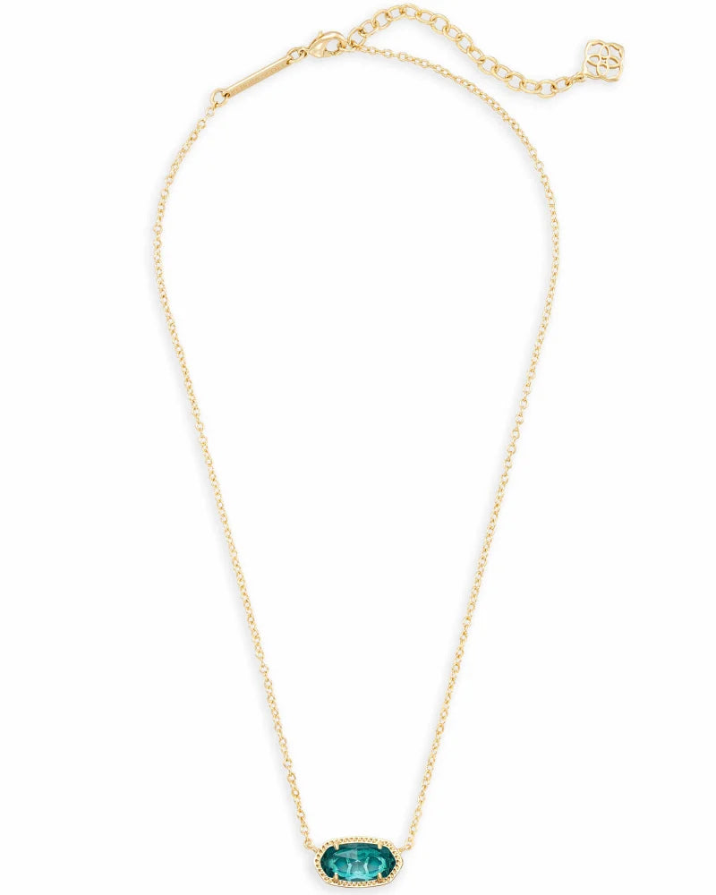 Elisa Gold Pendant Necklace in London Blue