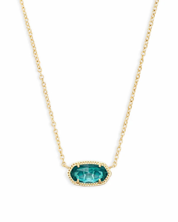 Elisa Gold Pendant Necklace in London Blue