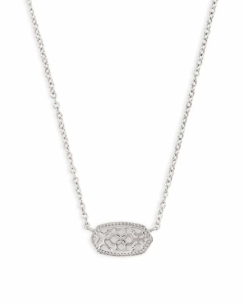 Elisa Silver Pendant Necklace in Silver Filigree