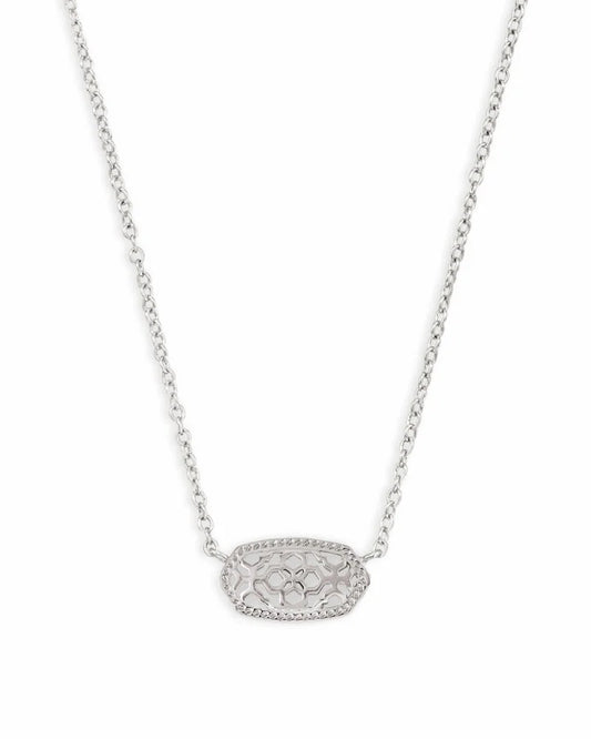 Elisa Silver Pendant Necklace in Silver Filigree