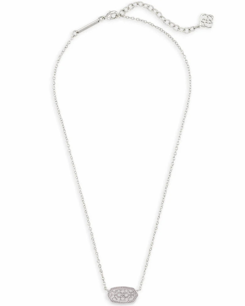 Elisa Silver Pendant Necklace in Silver Filigree