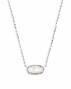 Elisa Silver Pendant Necklace In Ivory Mother-Of-Pearl