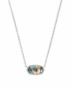 Elisa Silver Pendant Necklace in Abalone Shell