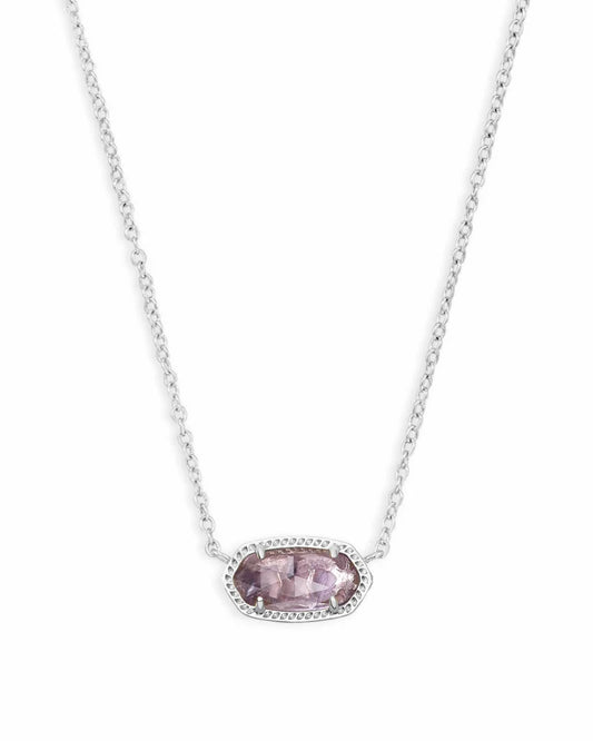 Elisa Silver Pendant Necklace in Amethyst