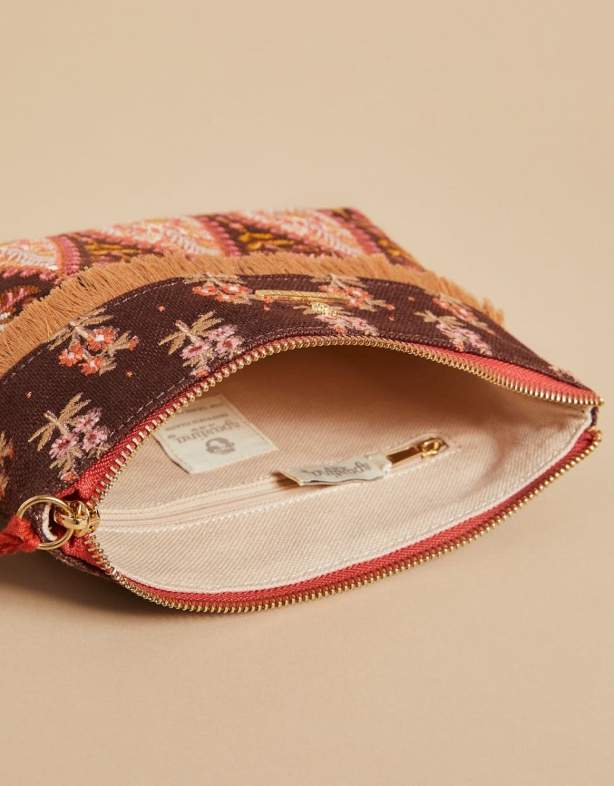 Pink House Boho Paisley Maci Wristlet