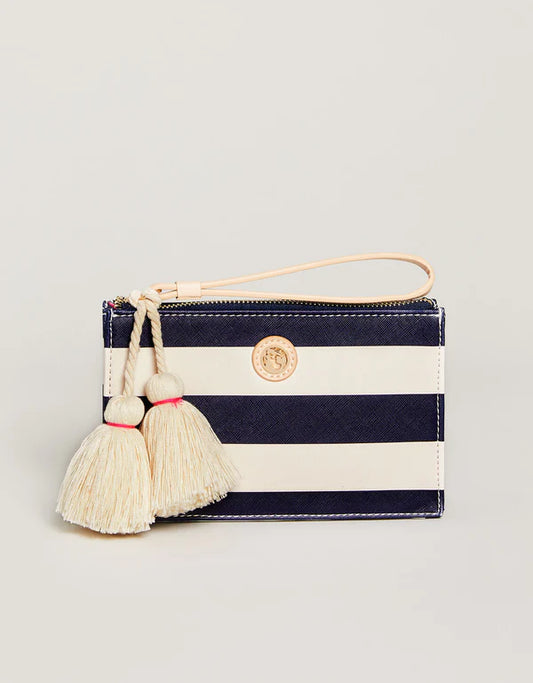 Emmy Wristlet Navy Stripe