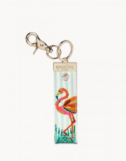 Moreland Flamingo Grab -n- Go Embroidered Keychain