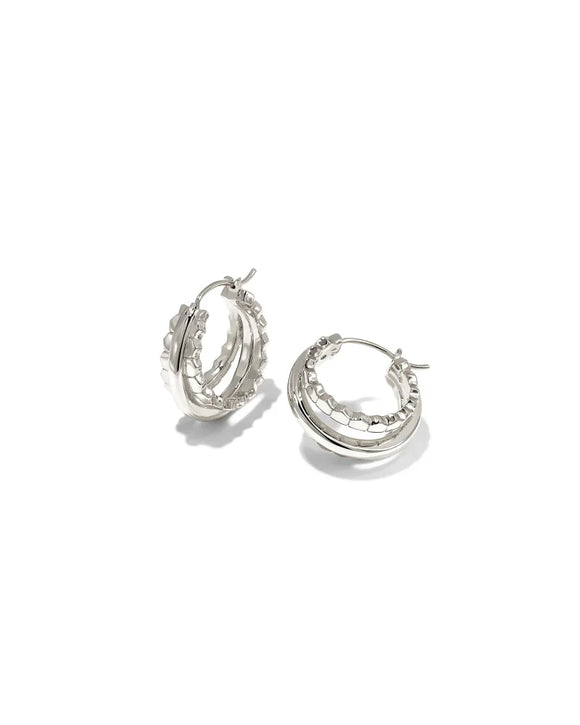 Quinn Huggie Earrings in Silver