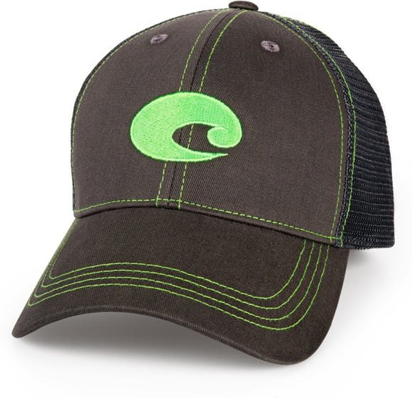 Costa - Neon Green Trucker Graphite Hat