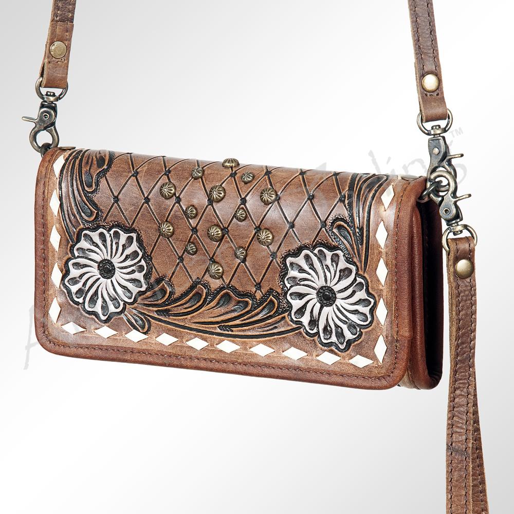 ADBG486C - Studded Folded Leather Crossbody