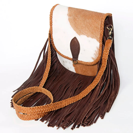 ADBGD129A - Hair on Hide Crossbody with Braided Strap