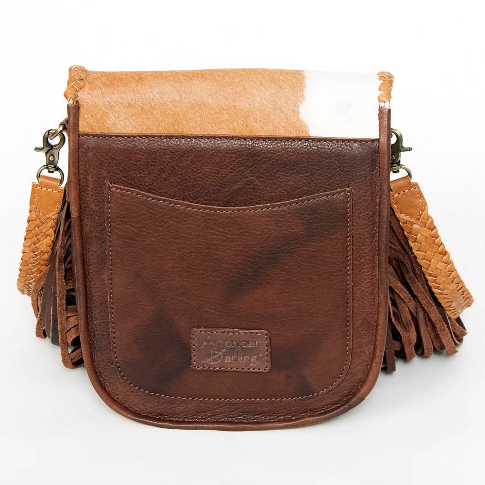 ADBGD129A - Hair on Hide Crossbody with Braided Strap