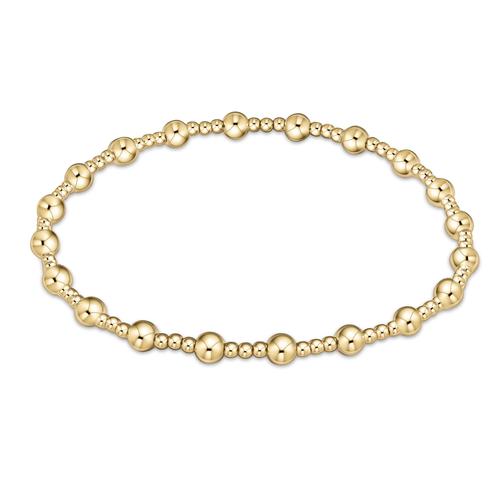 Classic Sincerity Pattern 5mm Bead Bracelet - Gold