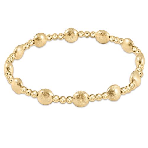 Honesty Gold Sincerity Pattern 6mm Bead Bracelet - Gold