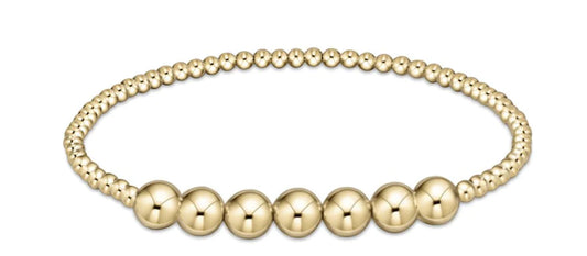 Classic Gold Beaded Bliss 3mm Bead Bracelet - 6mm Gold