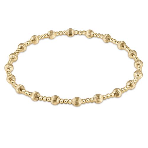 Dignity Sincerity Pattern 4mm Bead Bracelet - Gold