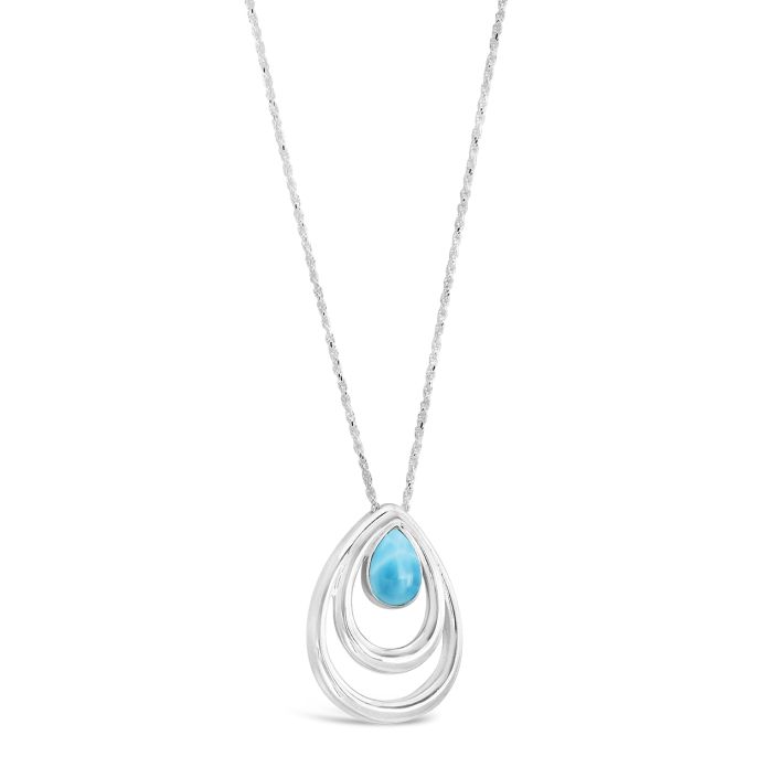 Teardrop Ripple Necklace - Larimar